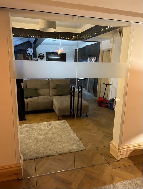 Frosted glass doors privacy Manchester Cheshire